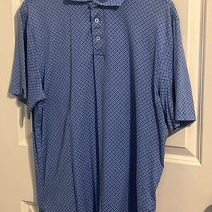 Performance Polo by Ralph Lauren Blue Geometric Polo Shirt